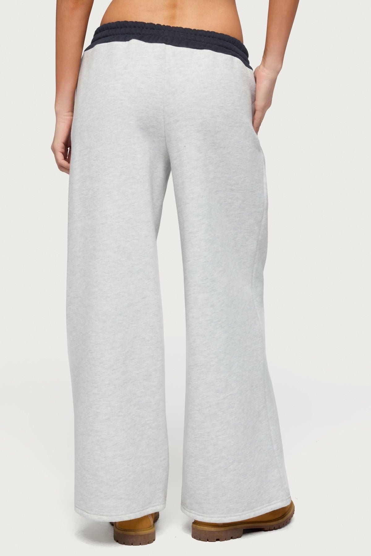 Petite Edikted Contrast Embroidered Sweatpants - Adjustable Tie Waist, Polyester