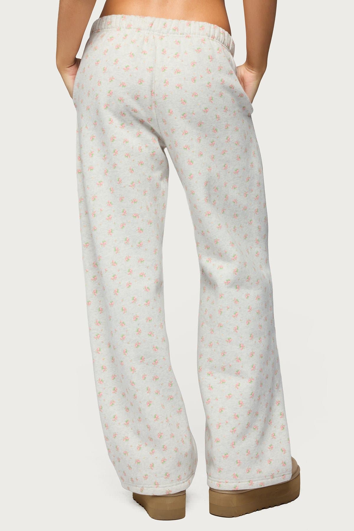 Flower Power Sweatpants with Floral Print & Edikted Graphic Straight Leg Fit
