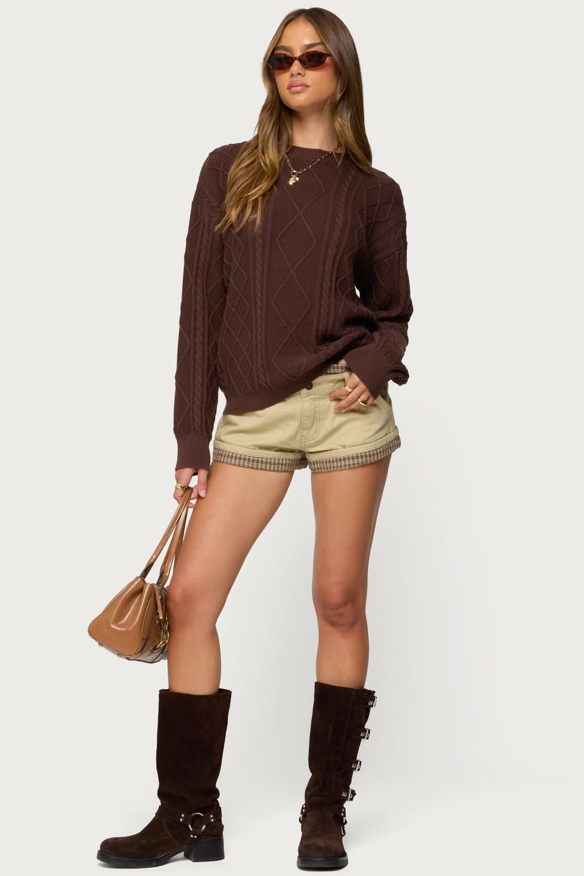 Jessy Cable Knit Oversized Sweater 100% Cotton
