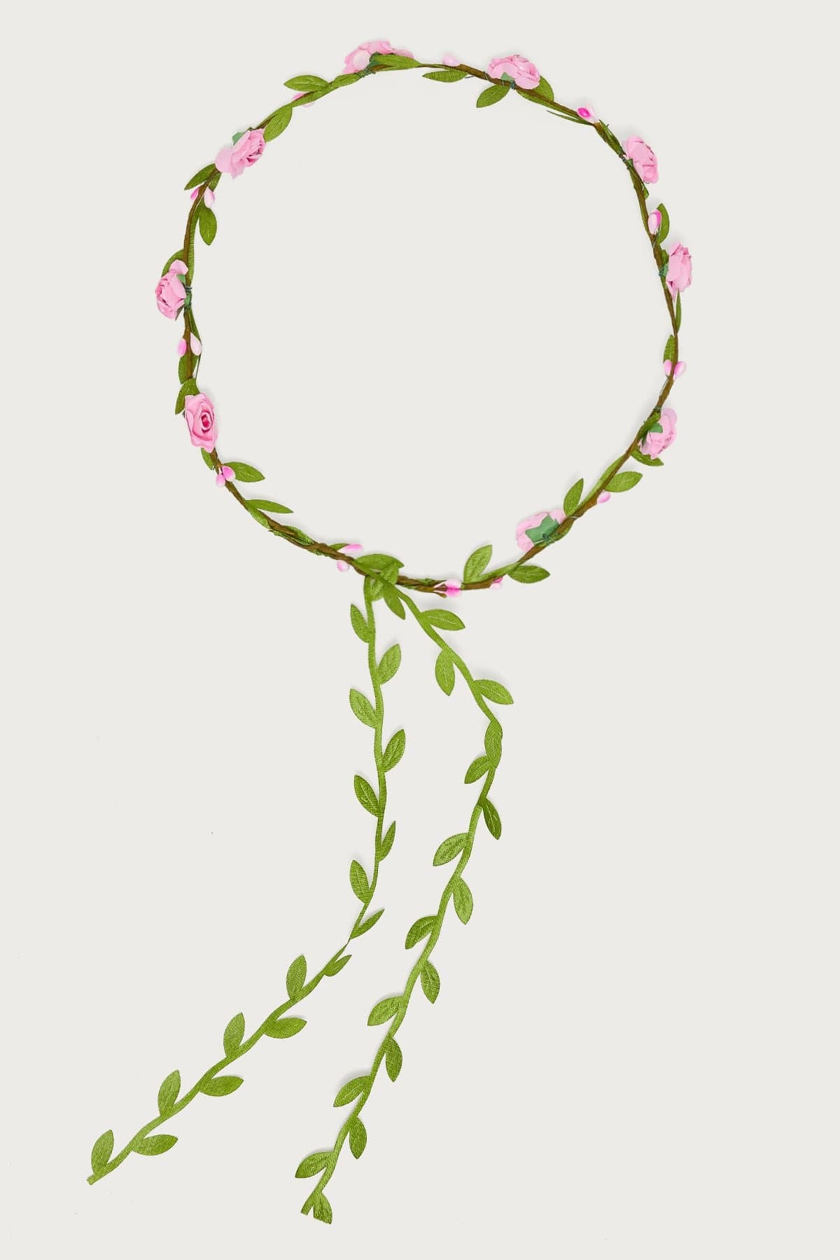 Rose Flower Crown - Polyester, Paper, Metal Headpiece, 7.5 Inch Length