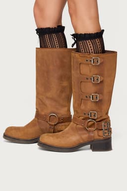 Sheer Lace Socks with Bow Detail - Nylon Spandex, 14.2 Inch Length