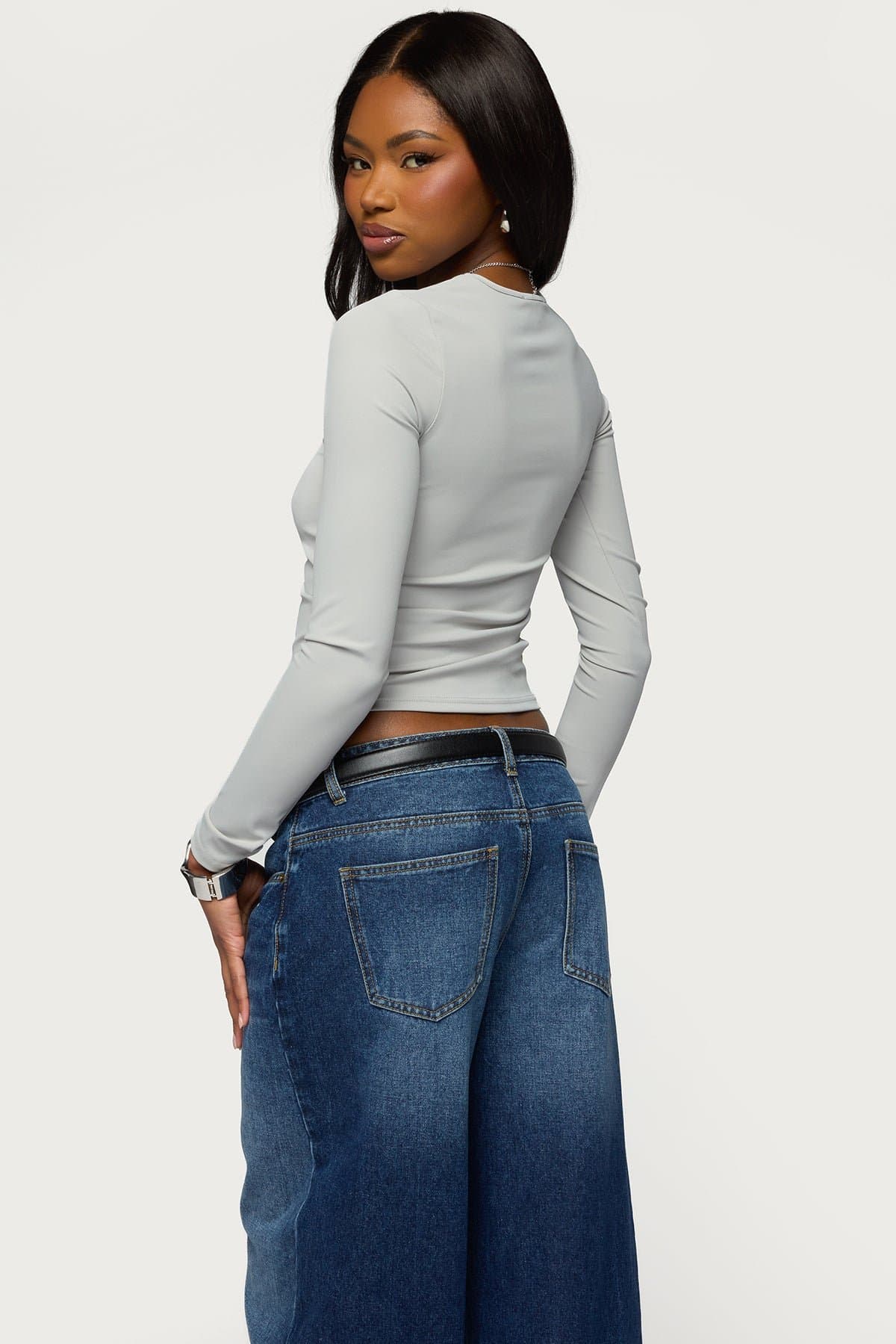 Tay Long Sleeve Top - Polyester Spandex Loungewear for Women Size S