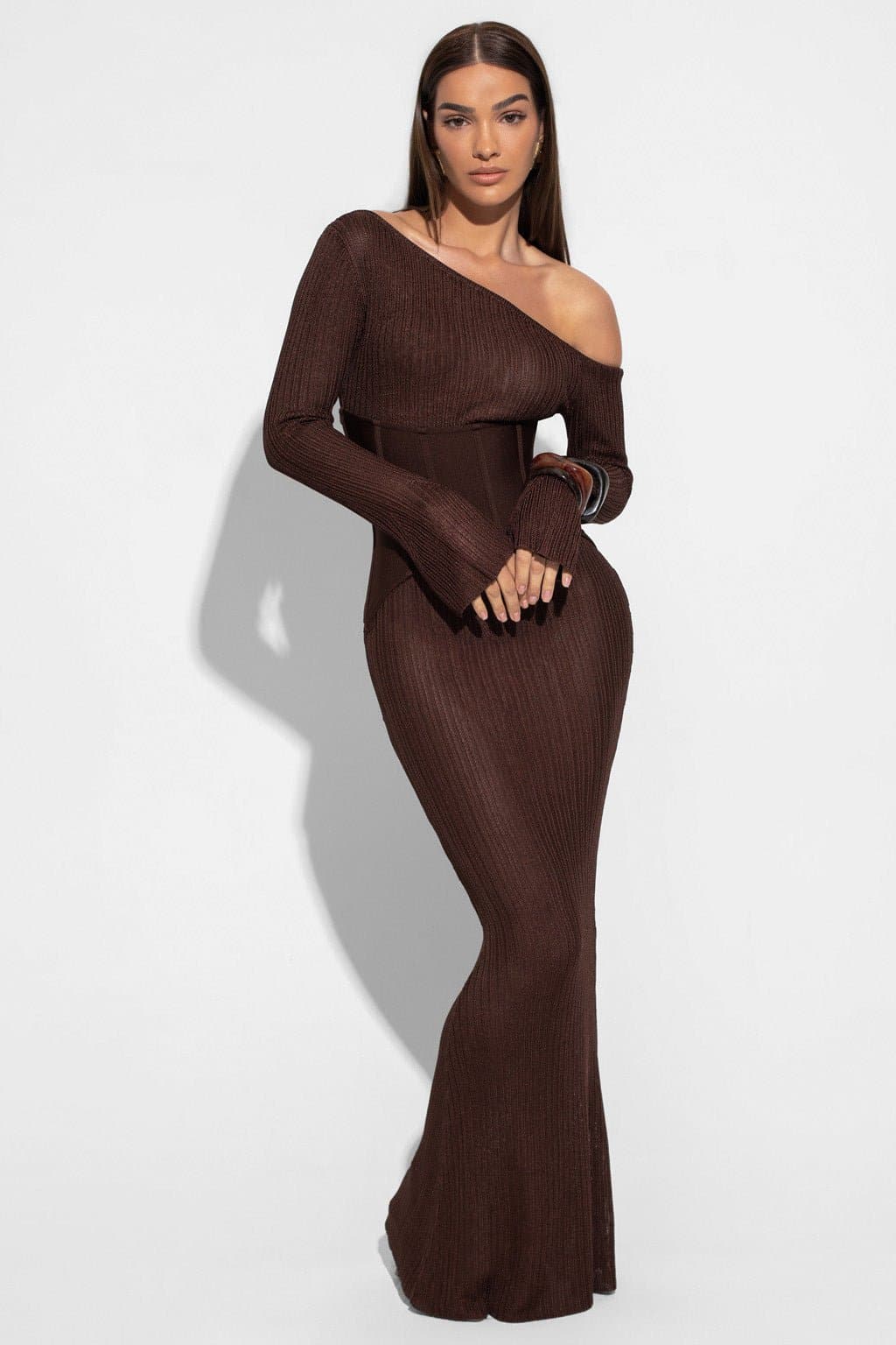 Darcy Premium Sheen Knit Maxi Dress with Removable Bandage Corset