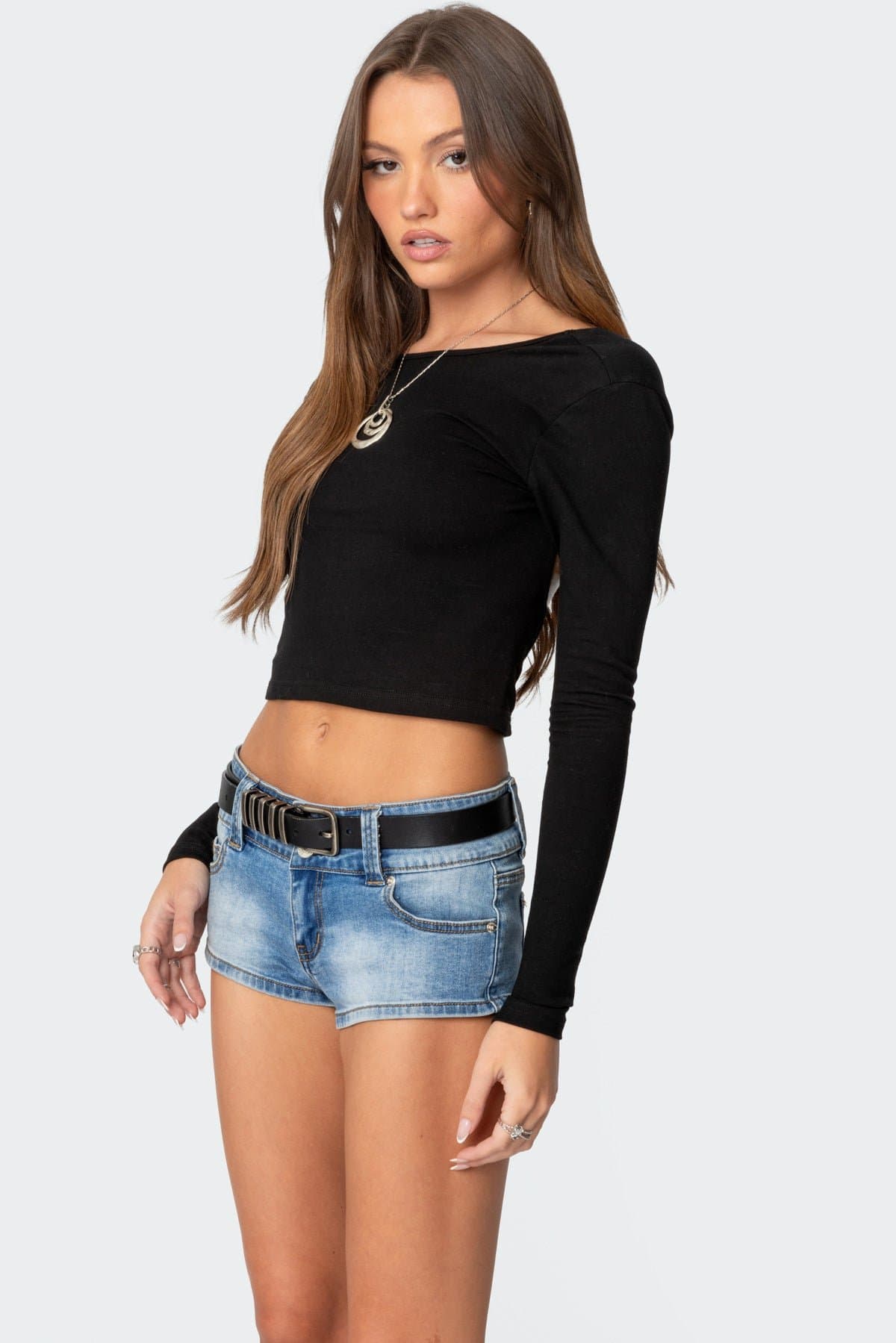 Haven Open Back Long Sleeve Top - Cotton Spandex