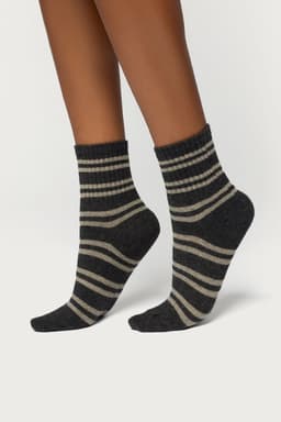 Everyday Striped Socks - Cotton Polyester Spandex Blend, 10.6 Inch Length