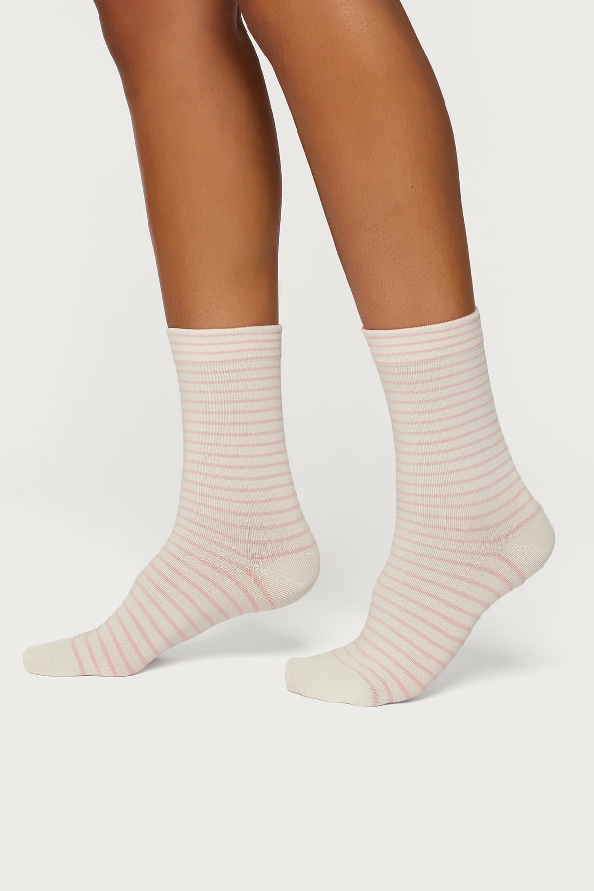 Pack of 3 Striped Socks - Cotton Polyester Spandex Blend, 11 Inch Length