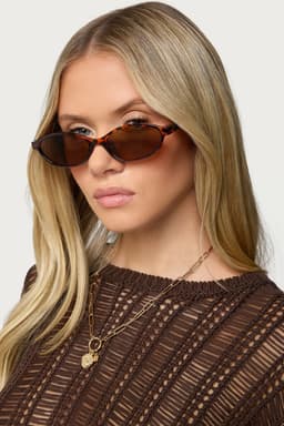Lovisa Oval Sunglasses Tortoise Polycarbonate UV Protected Lenses