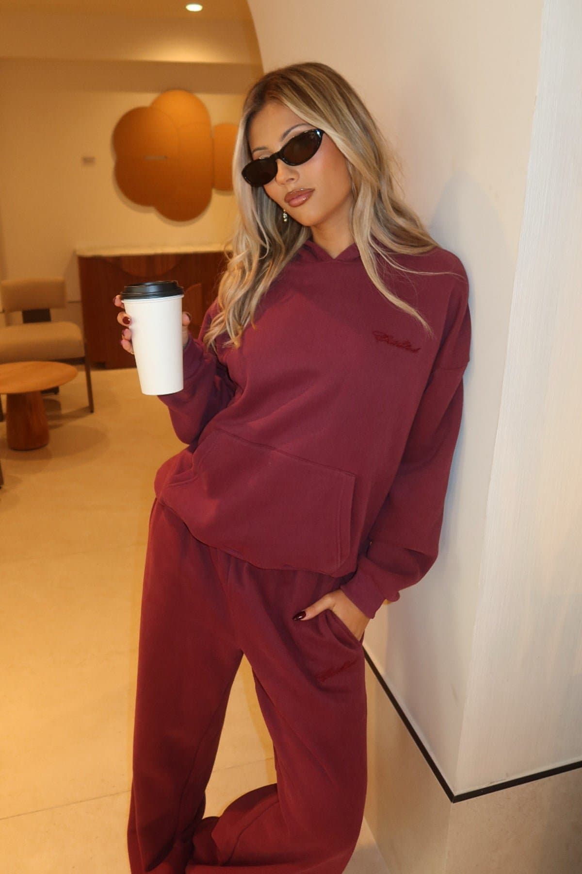 Basic Girl Oversized Edikted Embroidered Hoodie - Polyester Cotton Blend