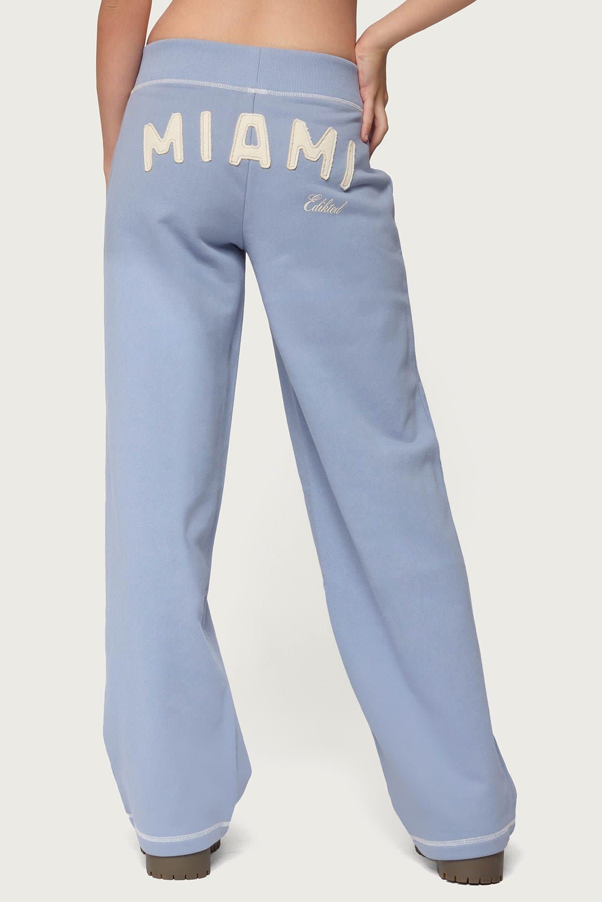 Miami Babe Sweatpants - Straight Leg 100% Cotton with Contrast Stitching & Graphic Applique
