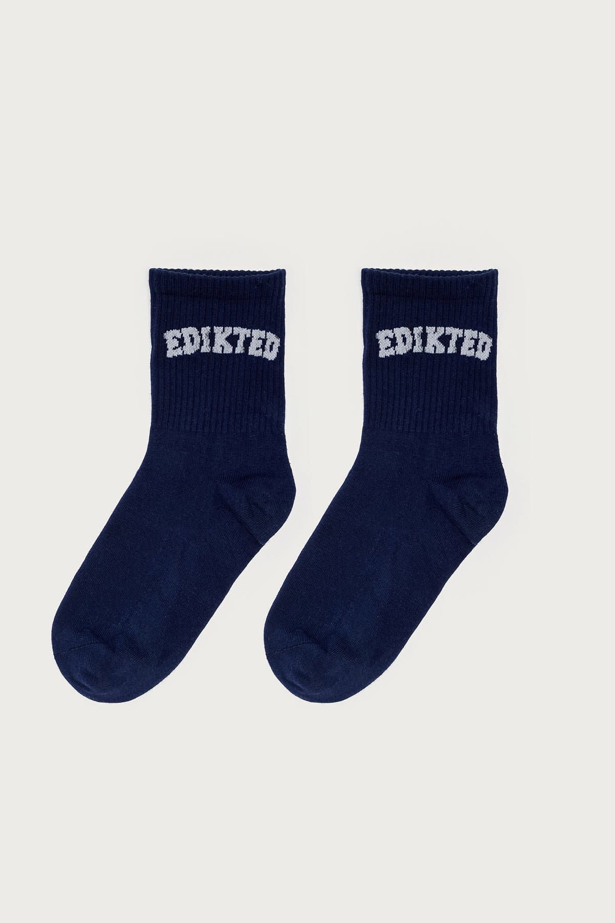 Edikted Ribbed Socks - Cotton Polyester Spandex Blend, 10.6 Inch Length