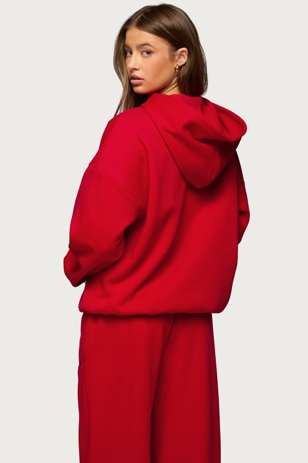 Basic Girl Oversized Edikted Hoodie - Polyester Cotton Embroidered Text