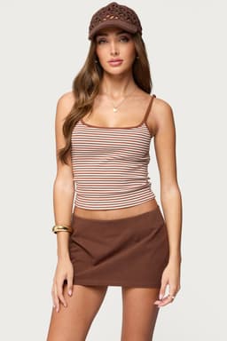 Miller Striped Tank Top with Adjustable Straps - Cotton Polyester Spandex