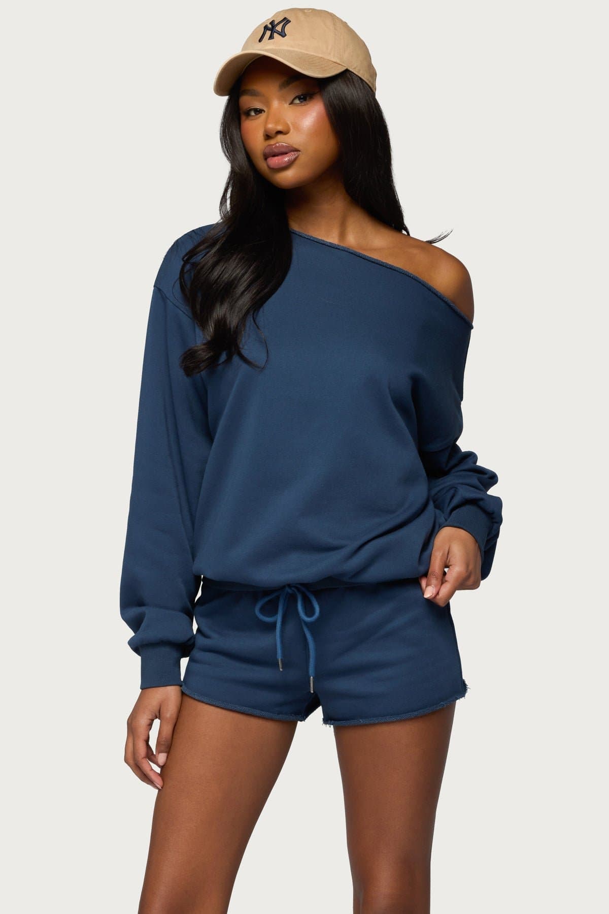 Juana Off Shoulder Lightweight Sweatshirt - Cotton Polyester Women's Top