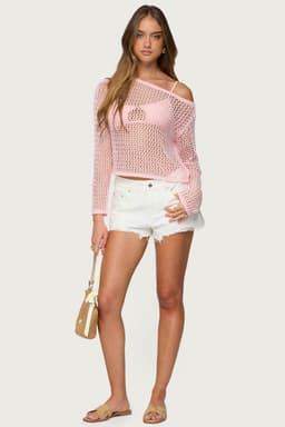 Fern Mid Rise Denim Shorts - Distressed 100% Cotton Women's Shorts