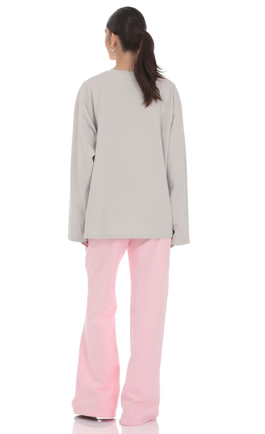 Lucy Graphic Crewneck Shirt in Grey