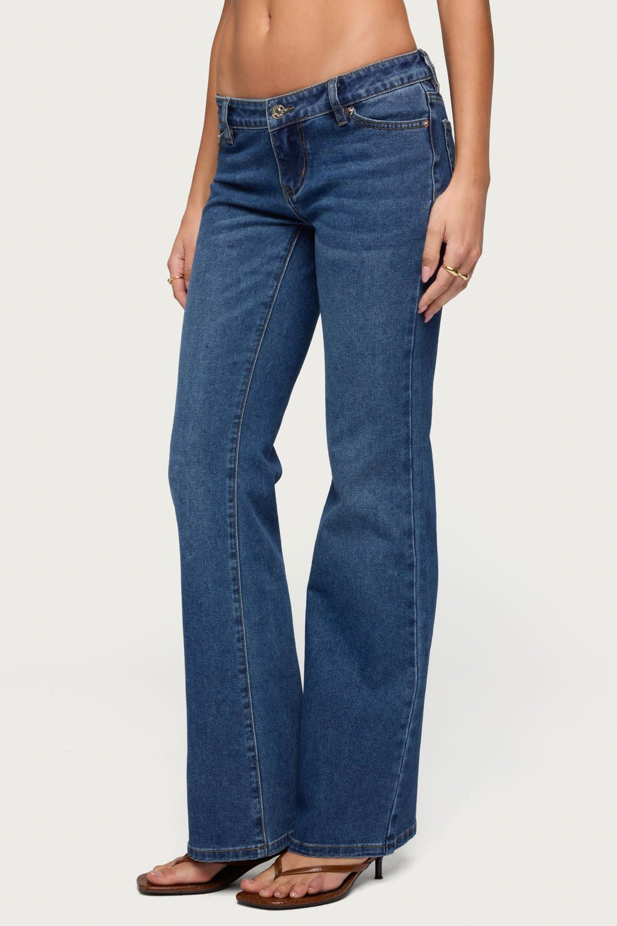 Vania Ultra Low Rise Bootcut Jeans - Stretch Denim Cotton Polyester Spandex