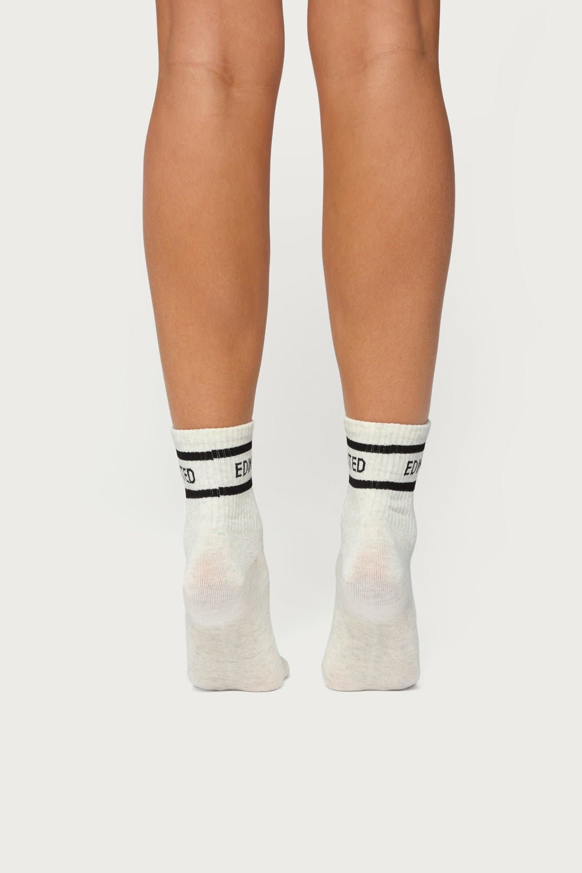 Edikted Graphic Text Socks - Cotton Polyester Spandex Blend, 10.2 Inch Length