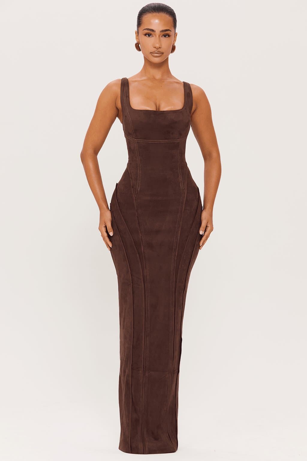 Lexi Maxi Dress Square Neck Adjustable Strap Corset Back High Stretch