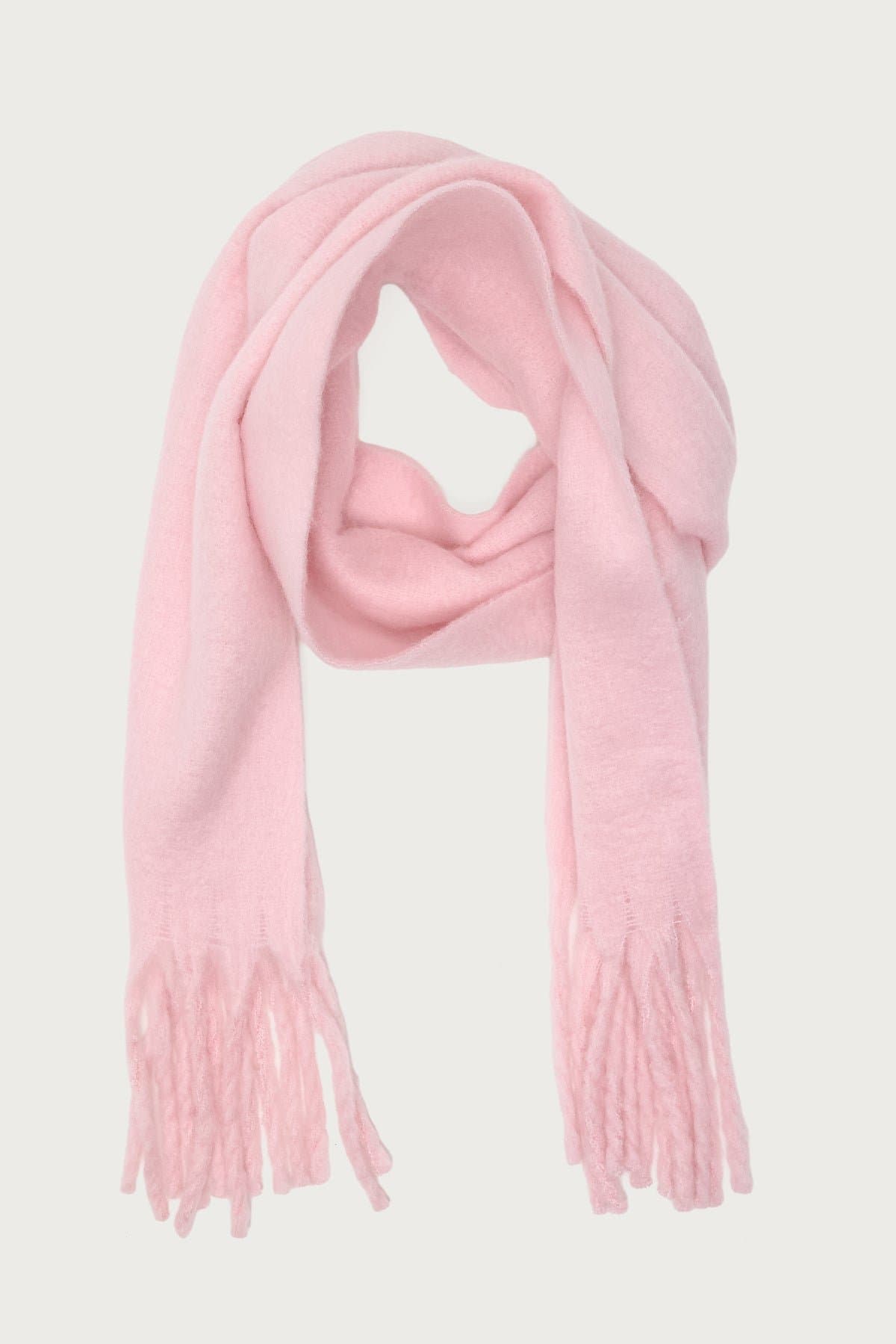 Fringed Chunky Polyester Scarf - 90.6" Length 13.8" Width Fringe Hem