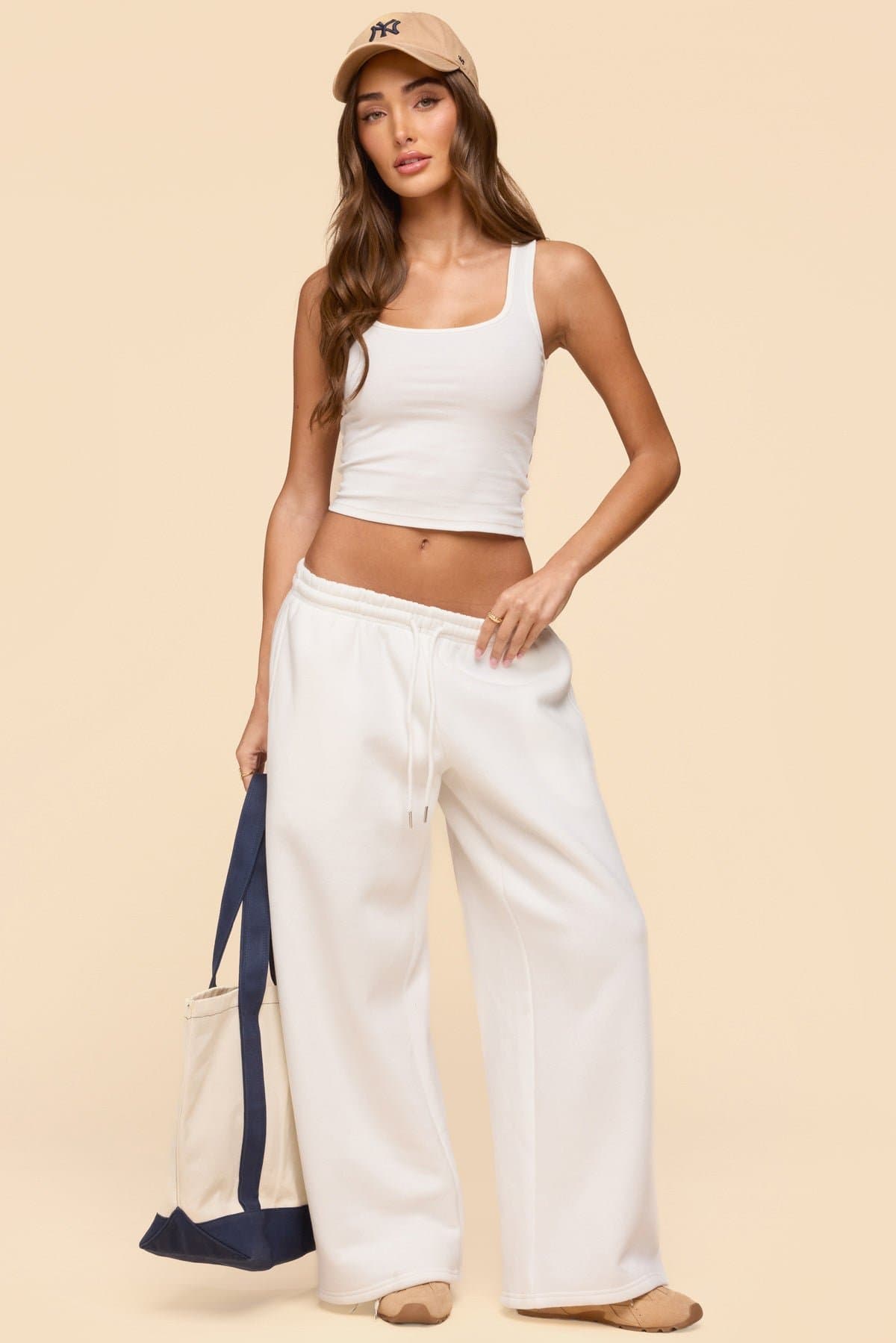 Linda Ribbed Scoop Neck Tank Top - Cotton Spandex Women's Basic Top