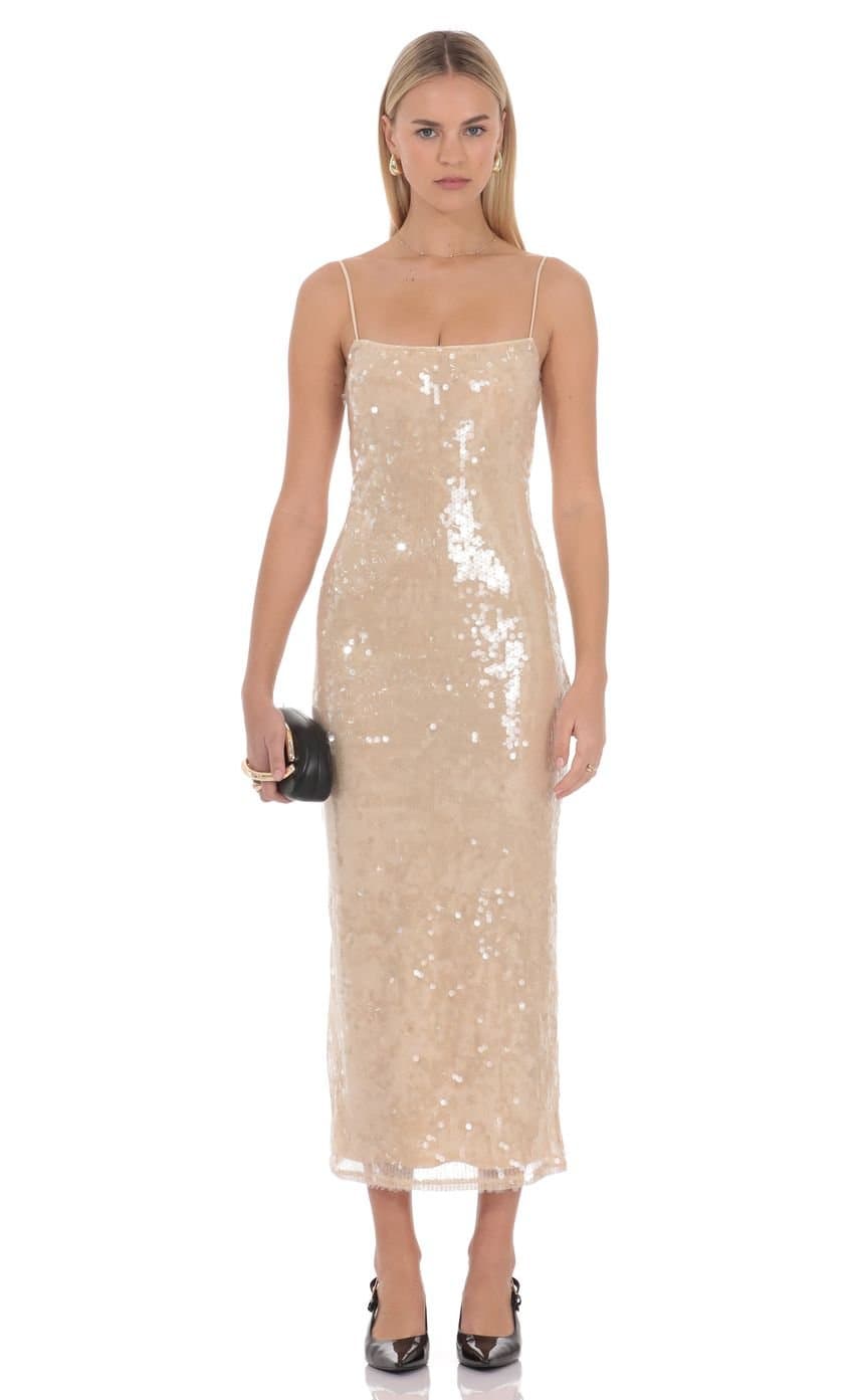 Aurielle Sequin Midi Dress