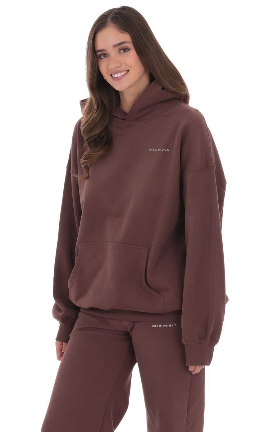 Los Angeles Fleece Hoodie in Brown