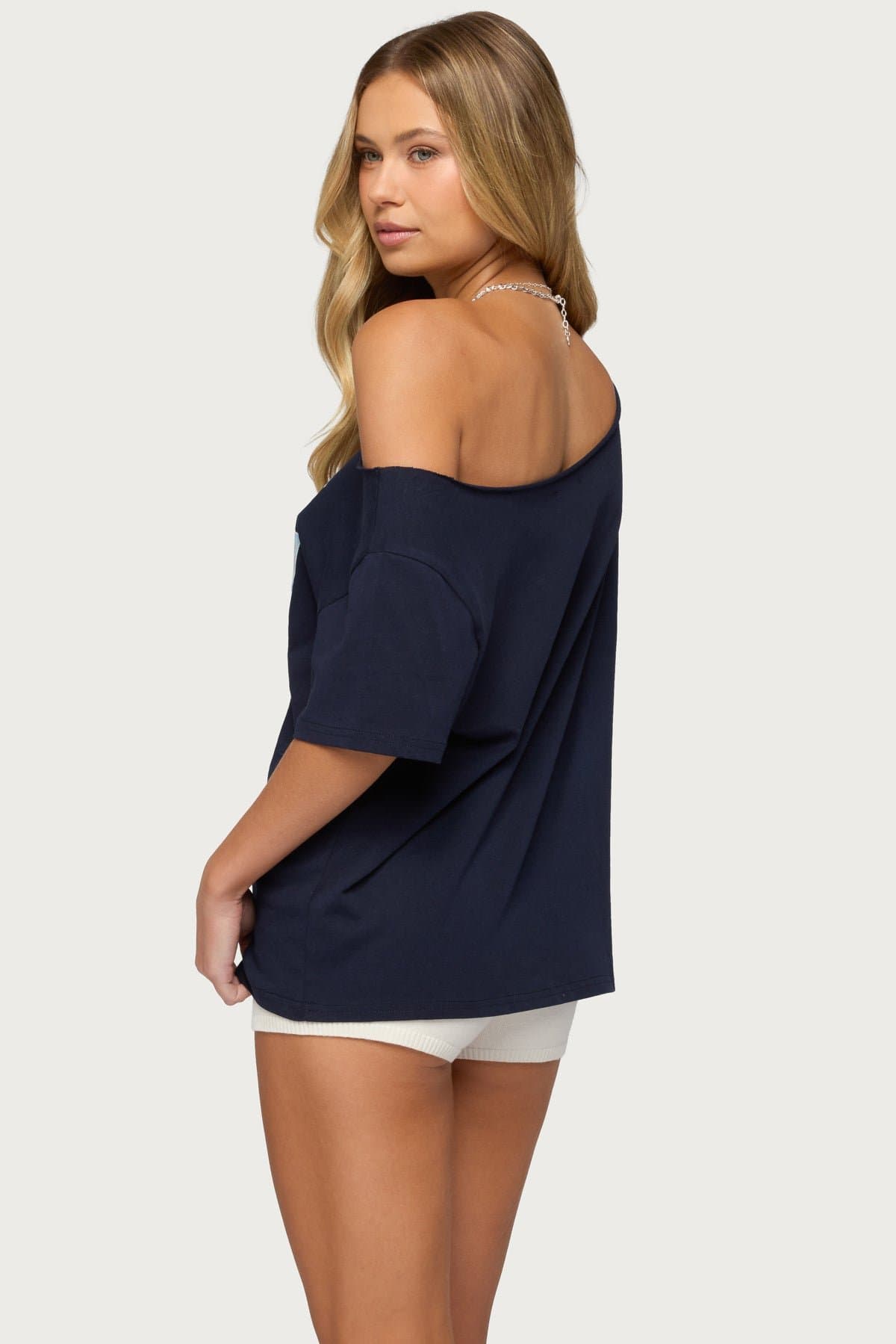 Hawaiian Babe Off Shoulder Oversized T-Shirt 100% Cotton