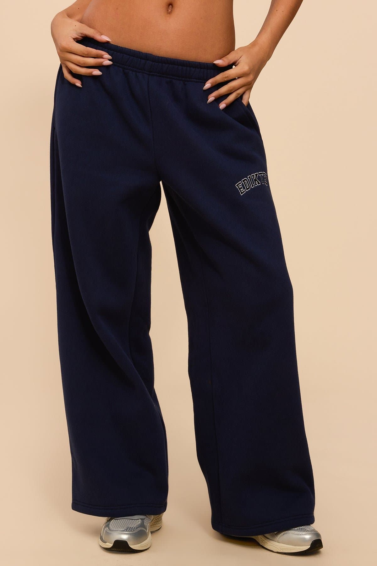 Edikted Major Wide Leg Sweatpants - Cotton Polyester Graphic Text