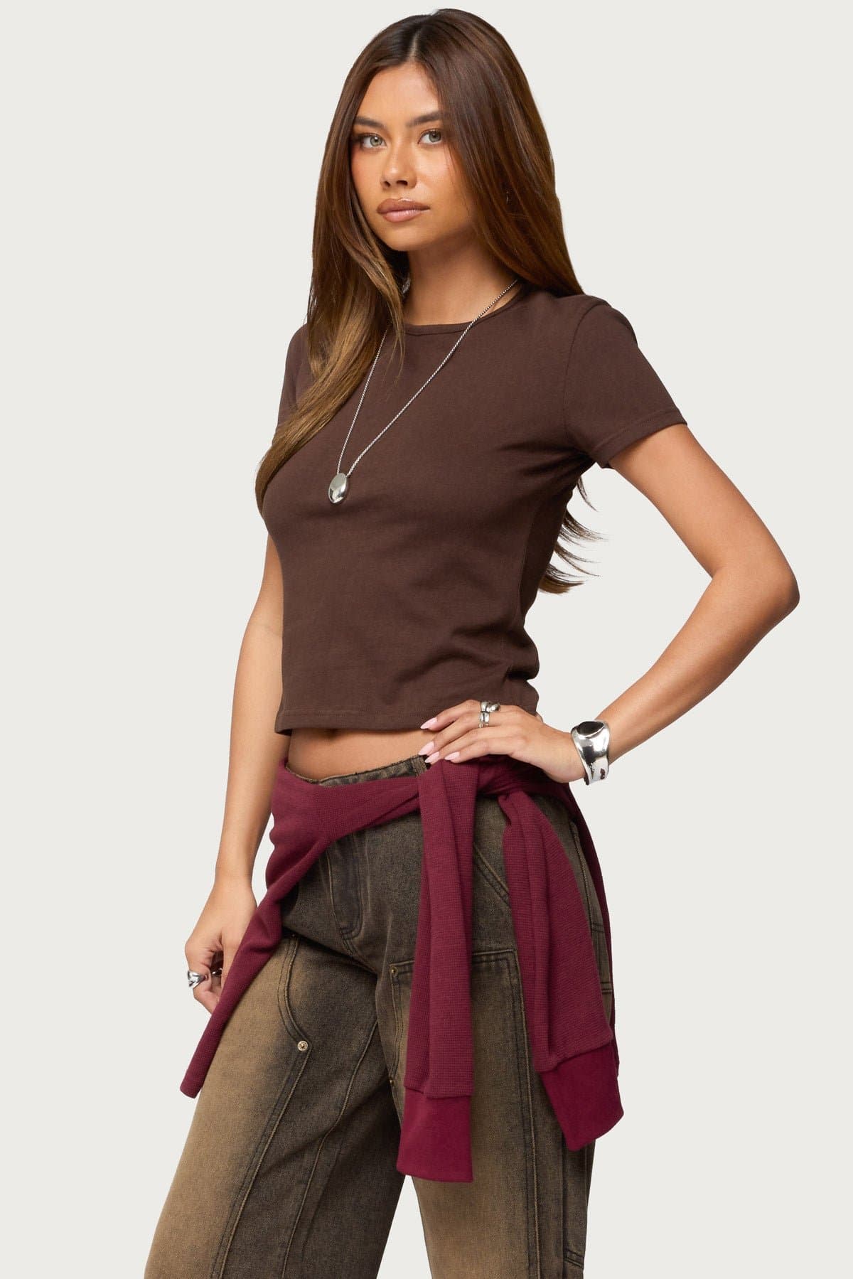 Nikkey Semi Sheer T-Shirt - Cotton Polyester Women's Top