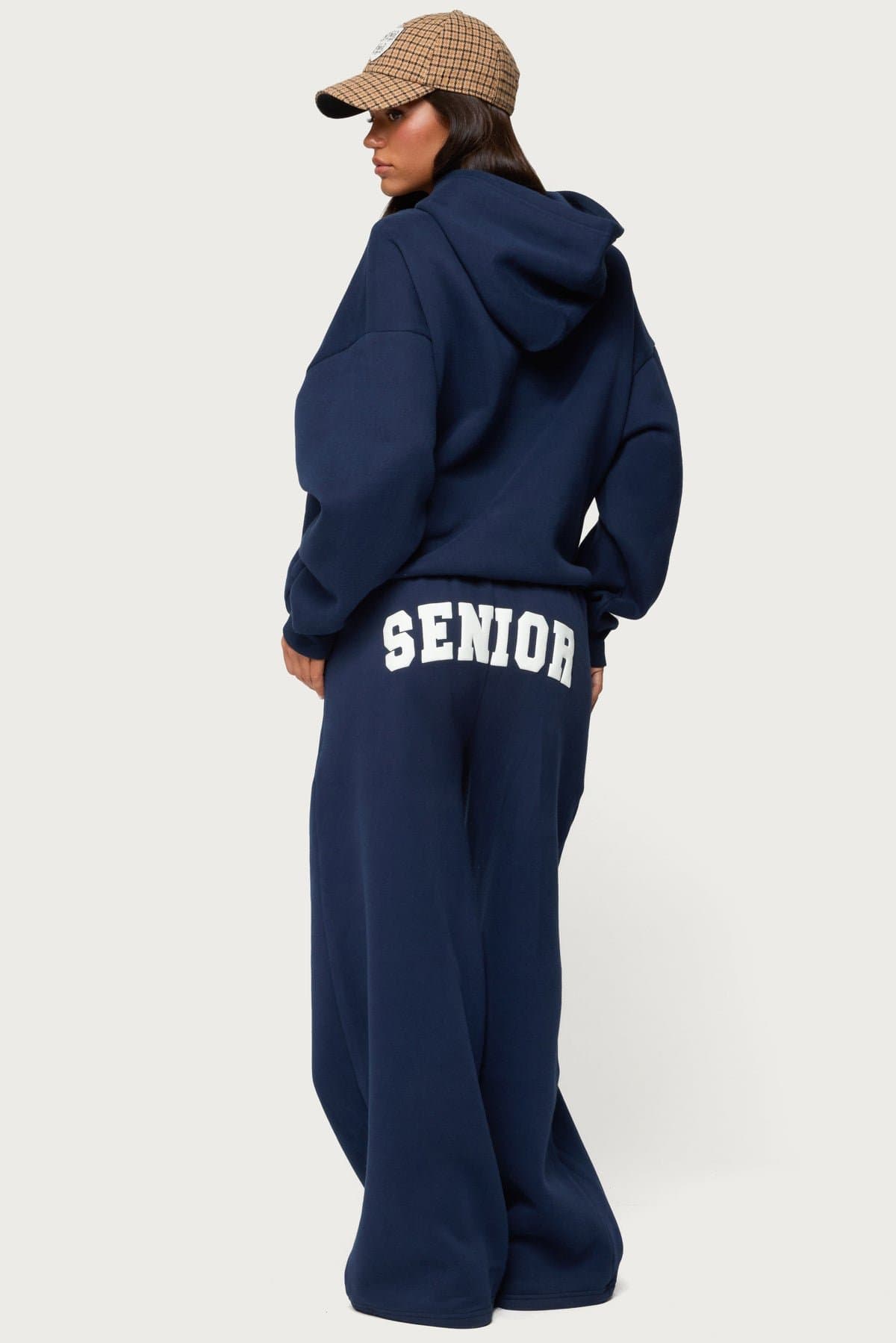 Senior Girl Straight Leg Sweatpants - Polyester Cotton Graphic Text Matching Set