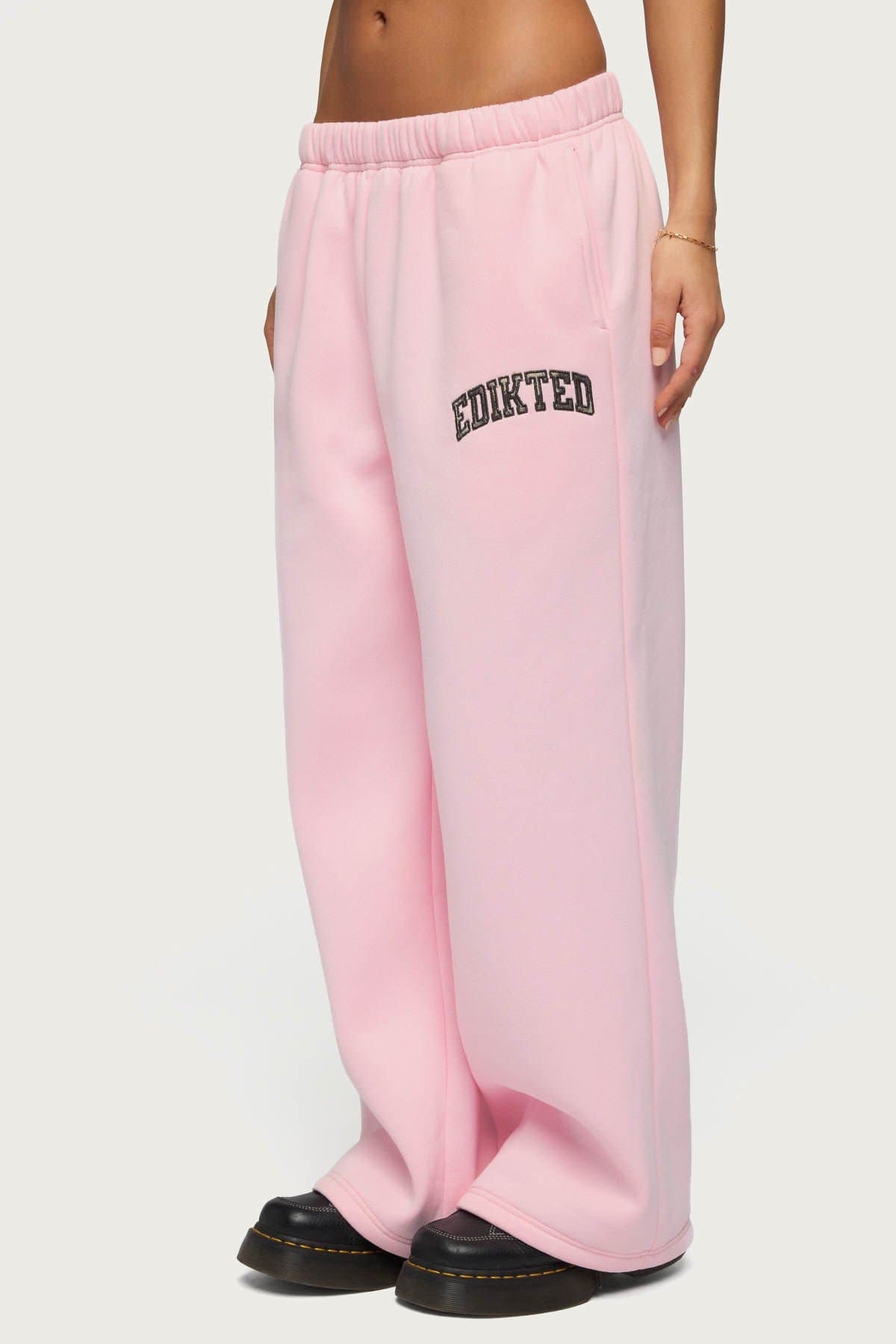 Camo Crush Edikted Sweatpants - Straight Leg Fit, Polyester Cotton, Camo Graphic Patch