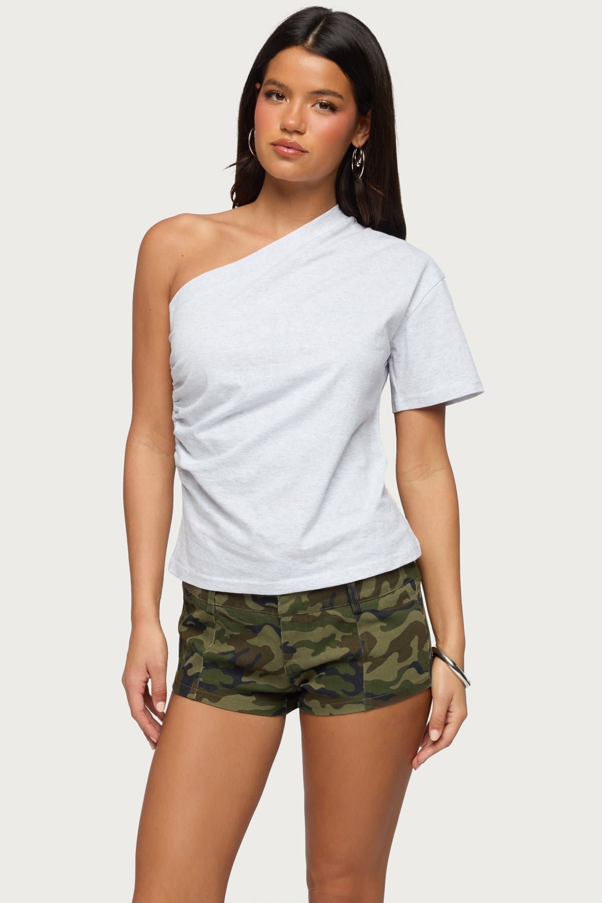 Yurey Gathered One Shoulder Top 100% Cotton