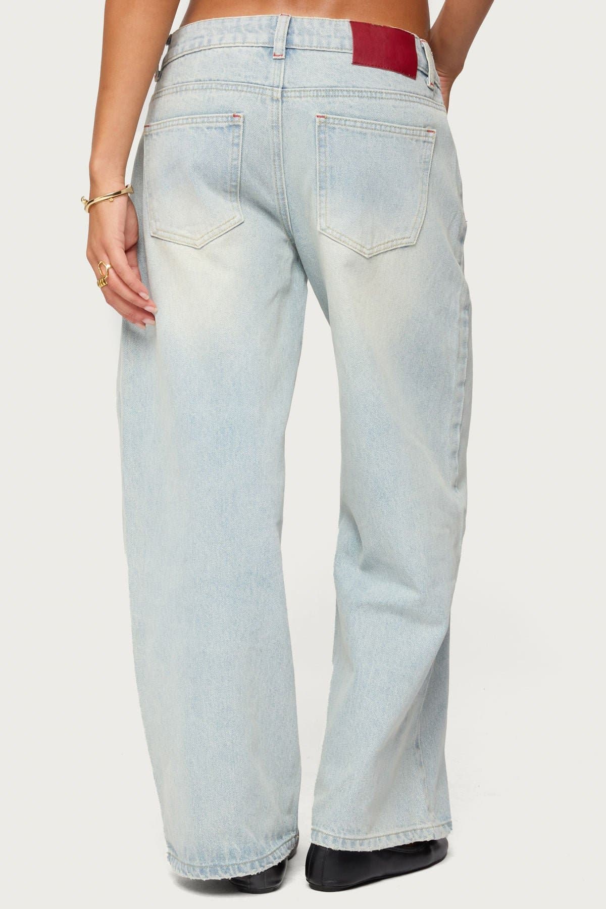 Petite Ace Low Rise Baggy Jeans in Rigid Cotton Denim