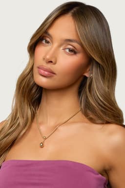 Teardrop Chain Necklace Gold Tone Metal 17 Inch Length