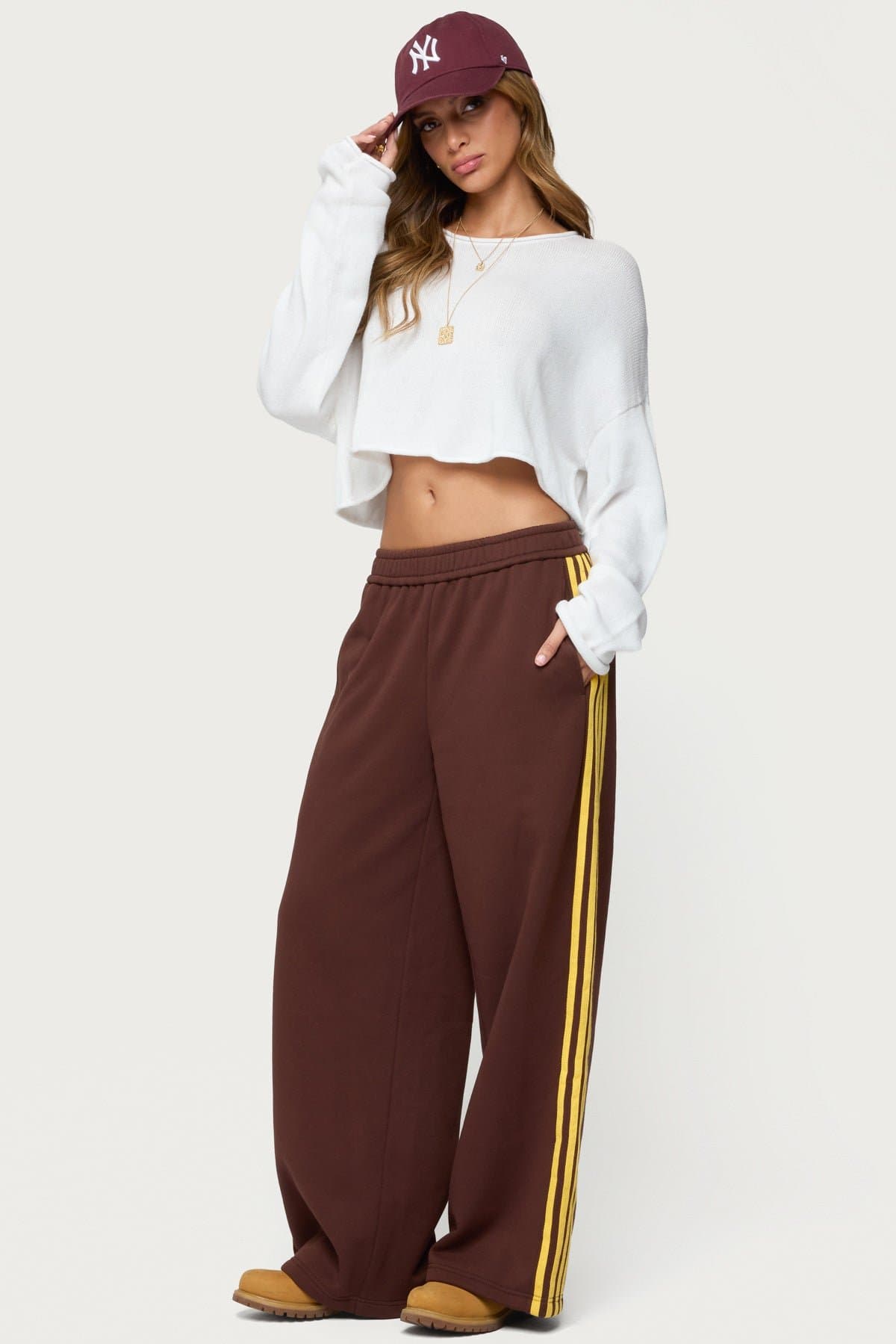 Sorin Contrast Striped Sweatpants - Wide Leg Cotton Polyester Fit