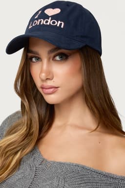 I Love London Embroidered Baseball Cap - 100% Cotton Adjustable Hat