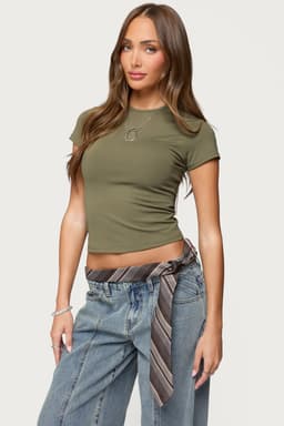 Tay Short Sleeve Loungewear Top - Polyester Spandex