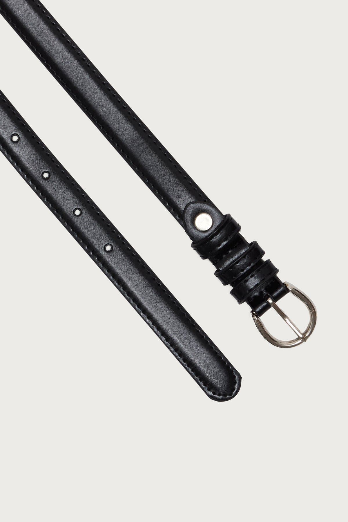 Goldey Faux Leather Belt with Silver Tone Metal Buckle 43.7 Inch Length