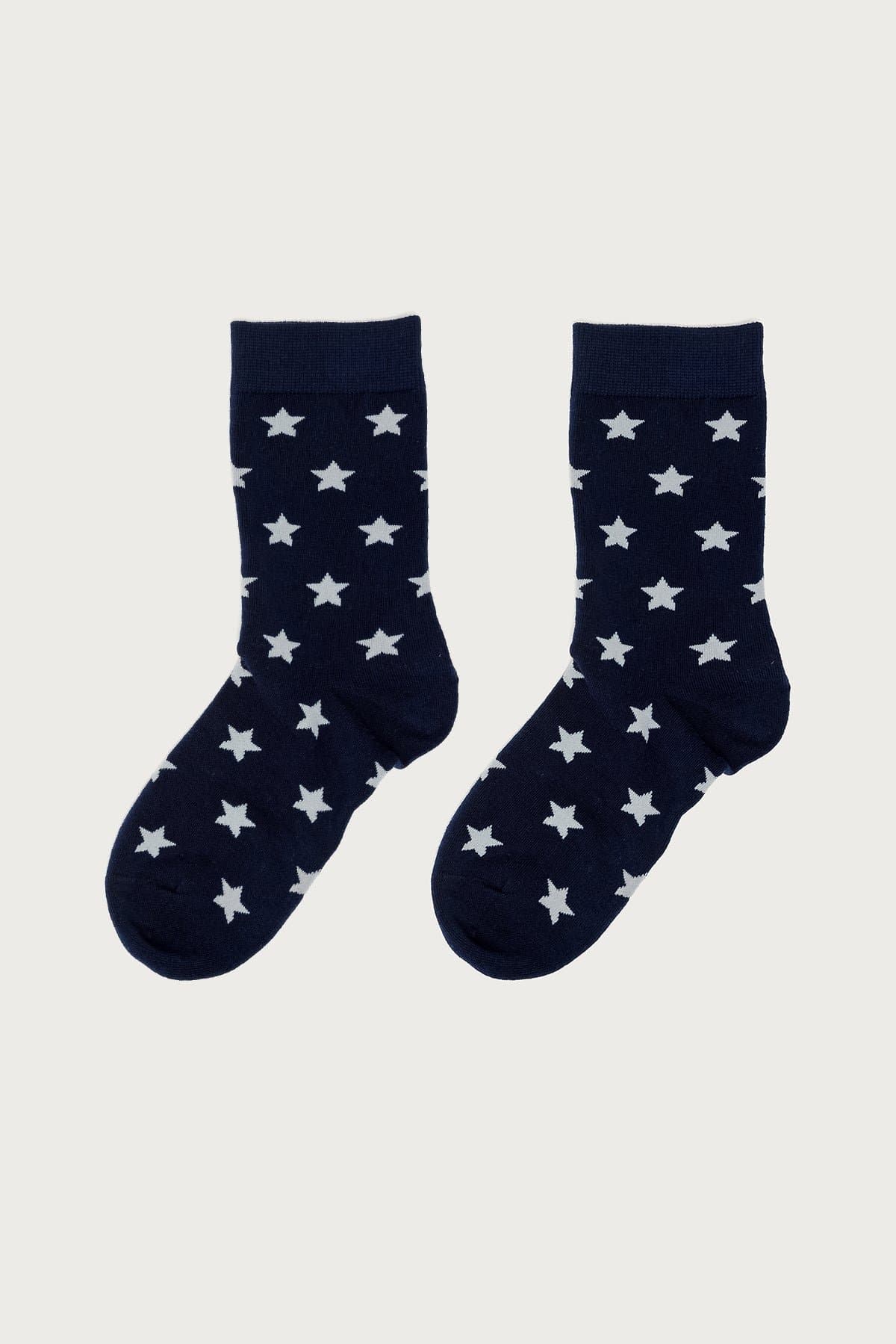 Star Socks - Cotton Polyester Spandex Blend, Length 11.8 Inches