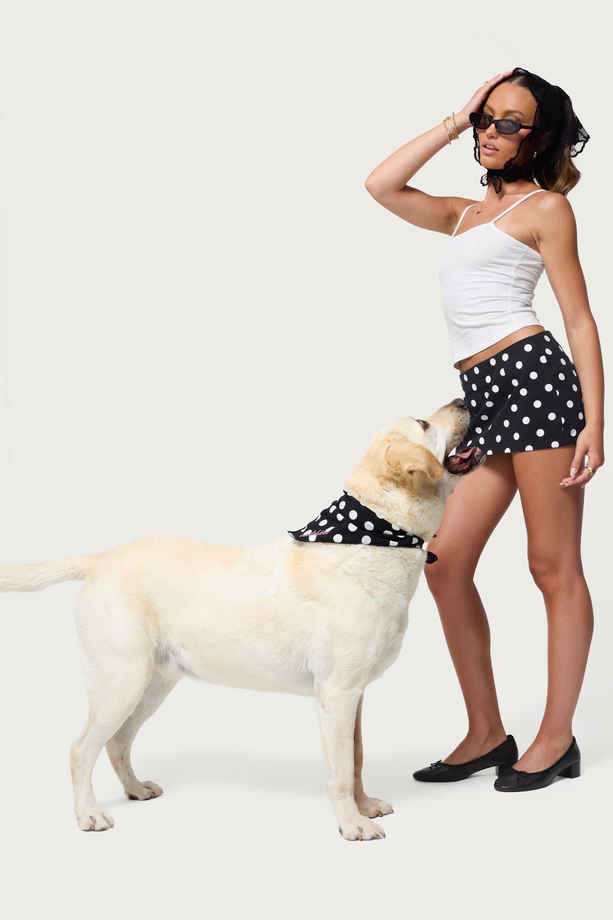 Pawka Dot Edikted Pet Bandana - Polka Dot Polyester Scarf 29.5x19.6in