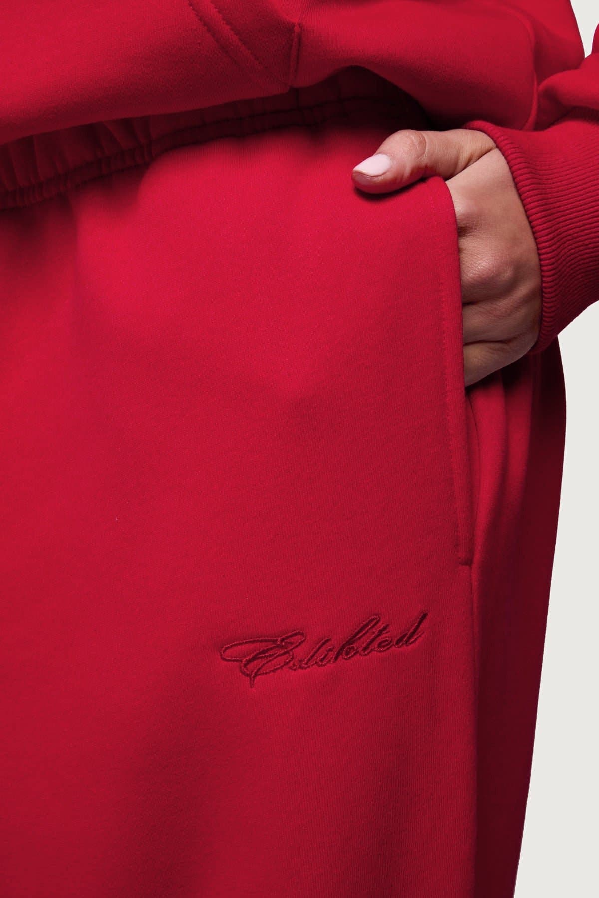 Basic Girl Wide Leg Edikted Sweatpants - Polyester Cotton Embroidered