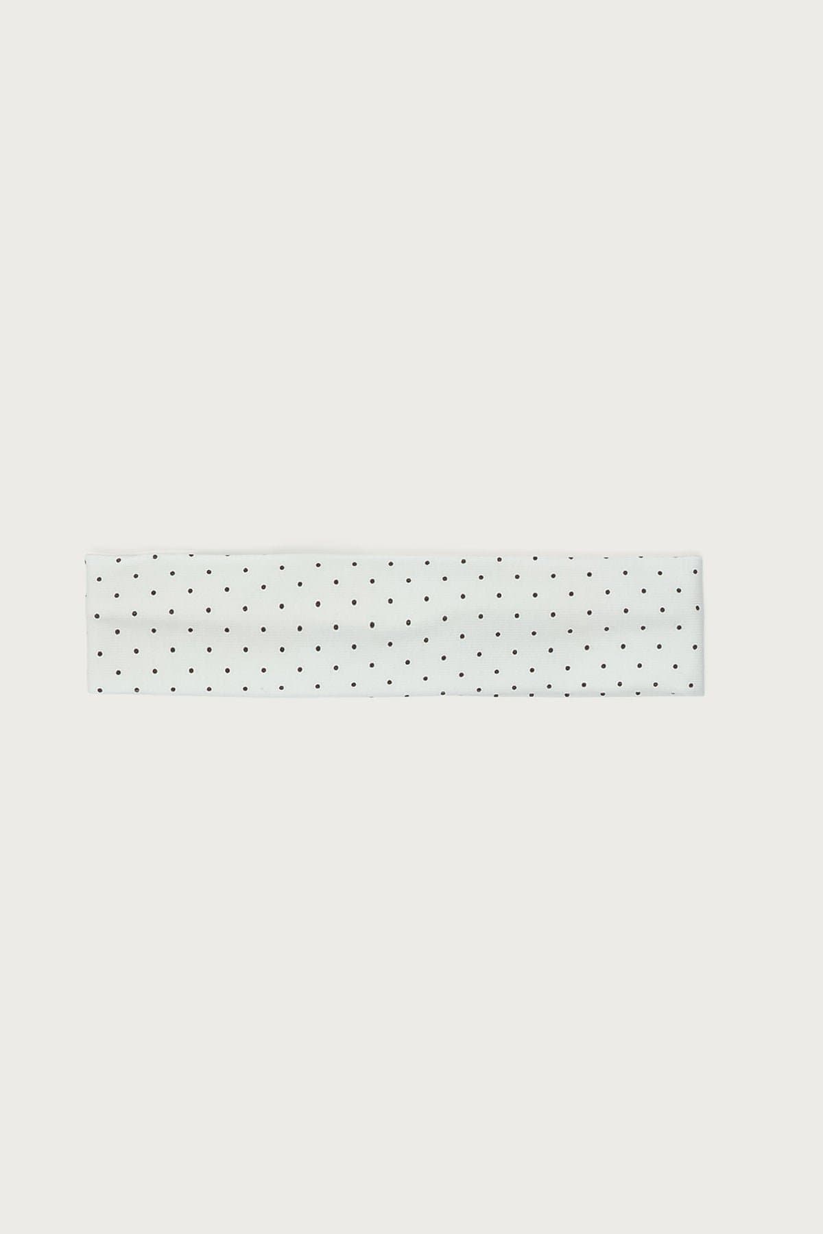 Polka Dot Printed Headband - Cotton Spandex, 9.2 Inch Length