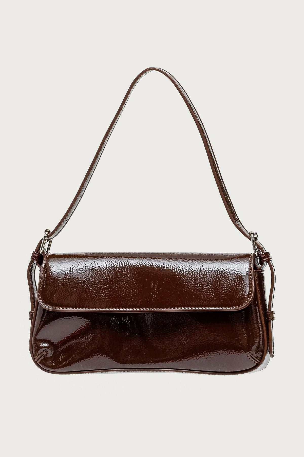 Red Carpet Faux Patent Leather Bag - 10.4" Width Polyurethane Handbag