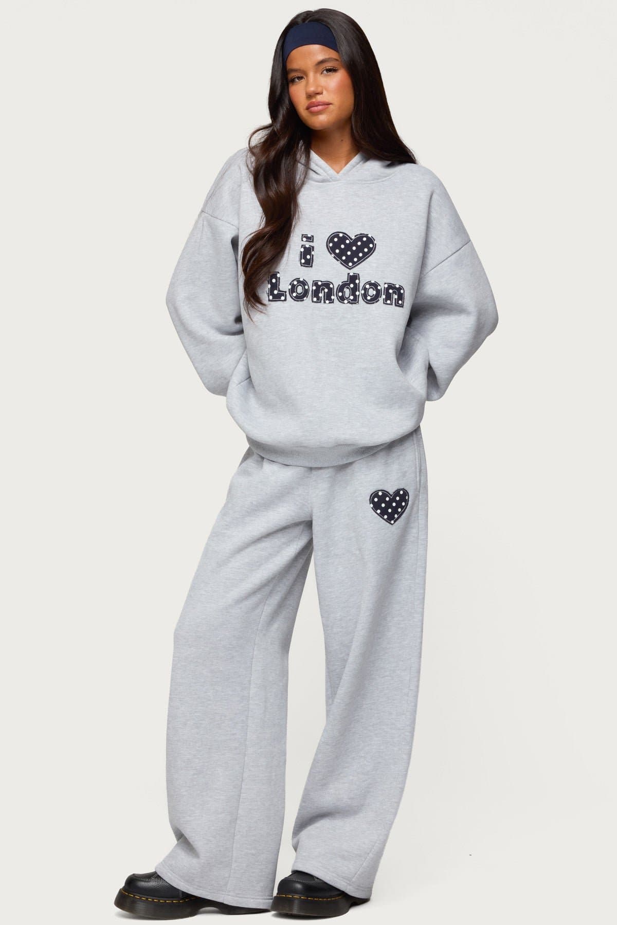I Heart London Oversized Hoodie - Polyester Cotton Graphic Print