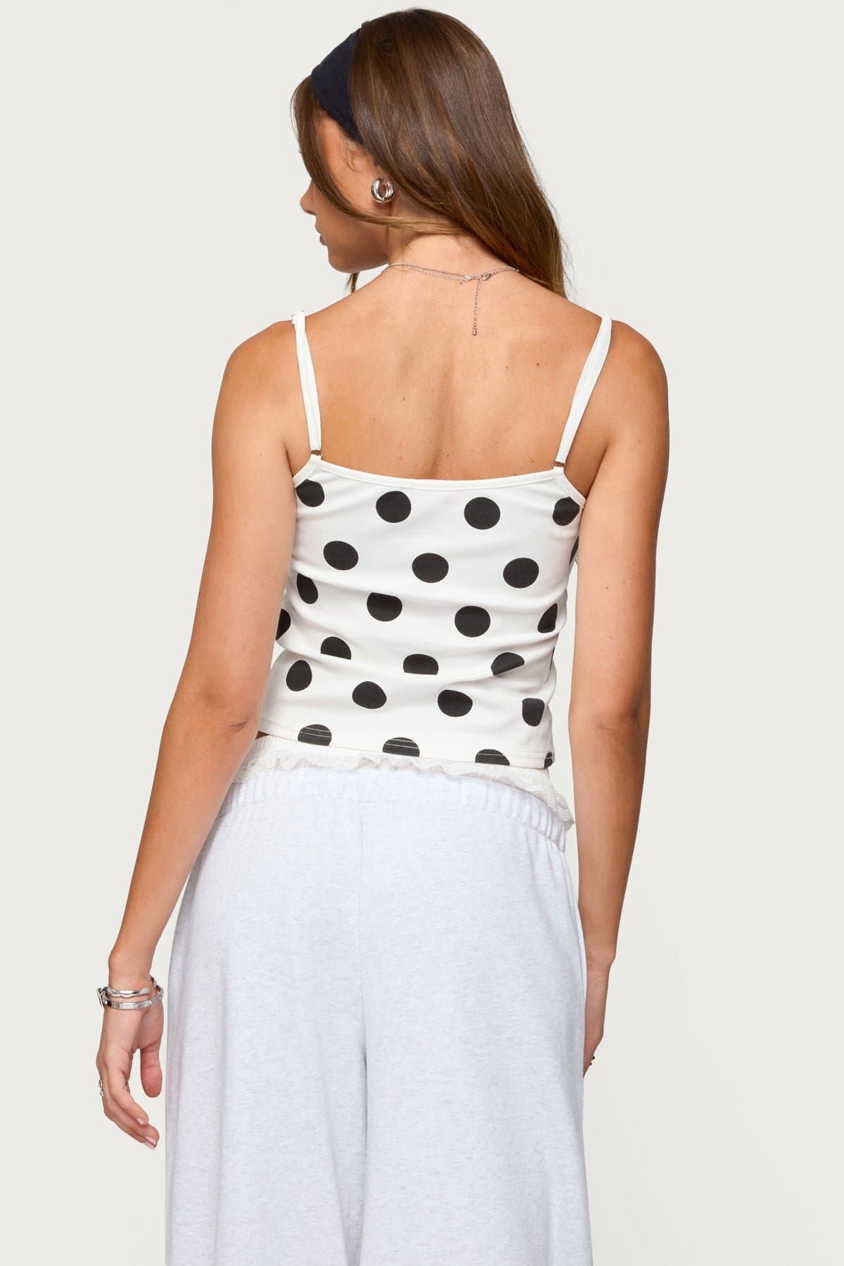 Lynne Polka Dot Tank Top with Adjustable Straps - Cotton Spandex