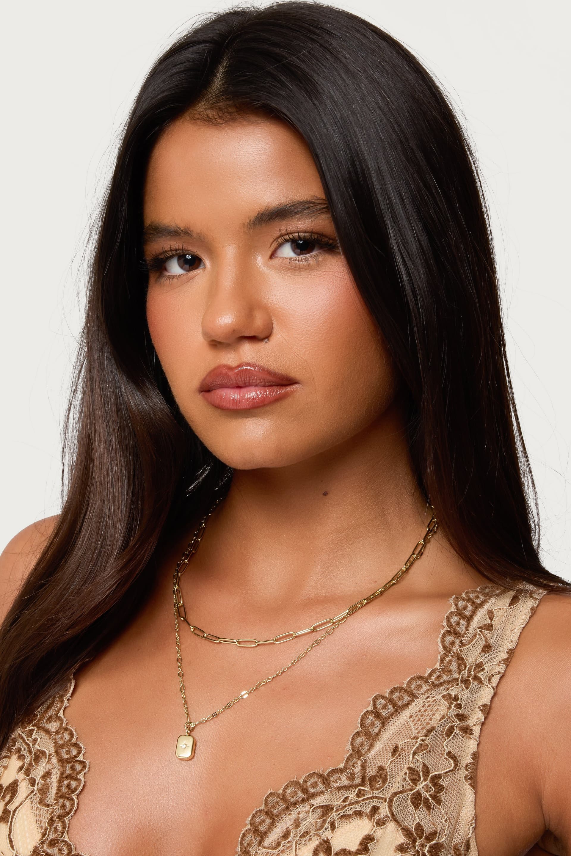 Starry Stack Necklace Set - Pack of 2 Gold Tone Chains with Star & Gemstone Pendants, 15.4-17.7in