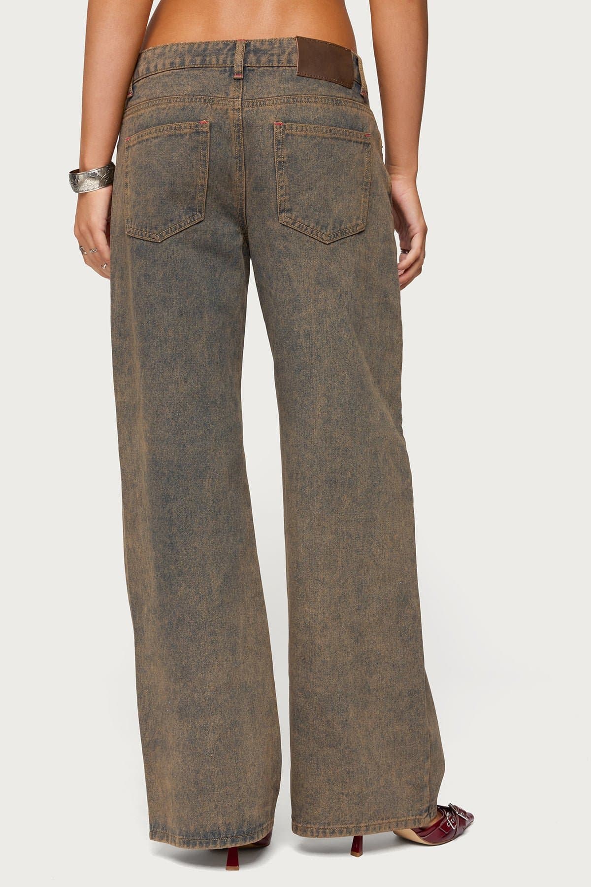Ace Low Rise Baggy Jeans in Rigid 100% Cotton Denim with Contrast Stitch