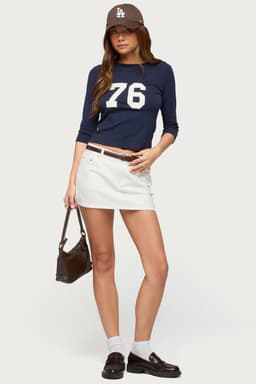 Spencer Low Rise Denim Micro Skirt 100% Cotton with Pockets