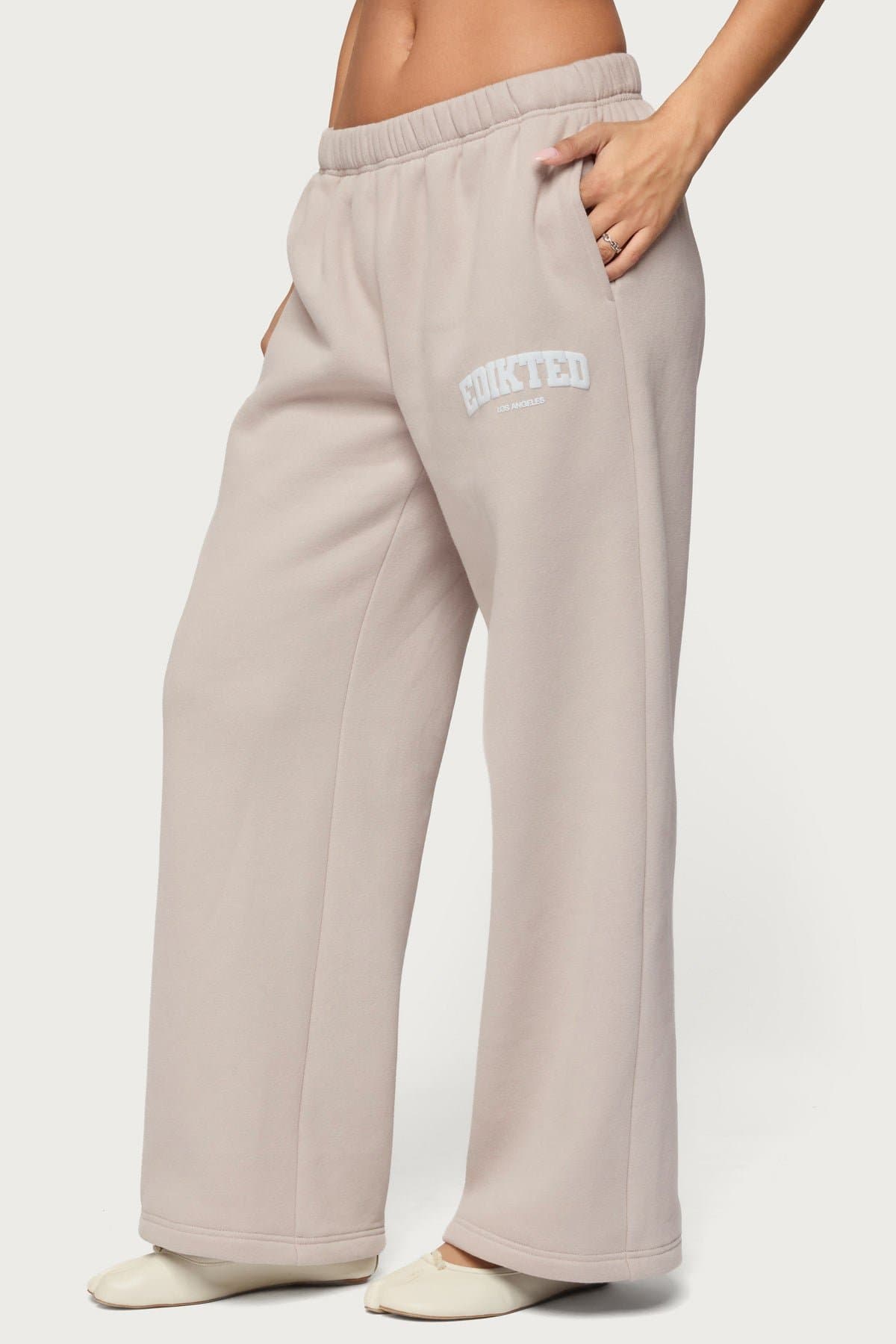 Edikted LA Sweatpants - Polyester Cotton Straight Leg with Elastic Waistband