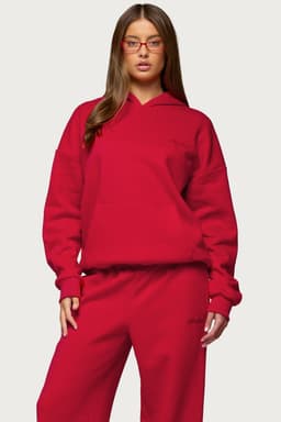 Basic Girl Oversized Edikted Hoodie - Polyester Cotton Embroidered Text